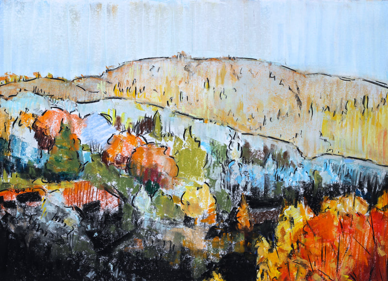 Autumn into Winter, Pastel on Paper, Martin Hill