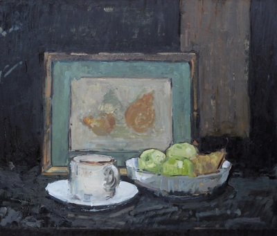 Still Life with Fruit - 60x70cm, Oil on Board, 2015, Martin Hill